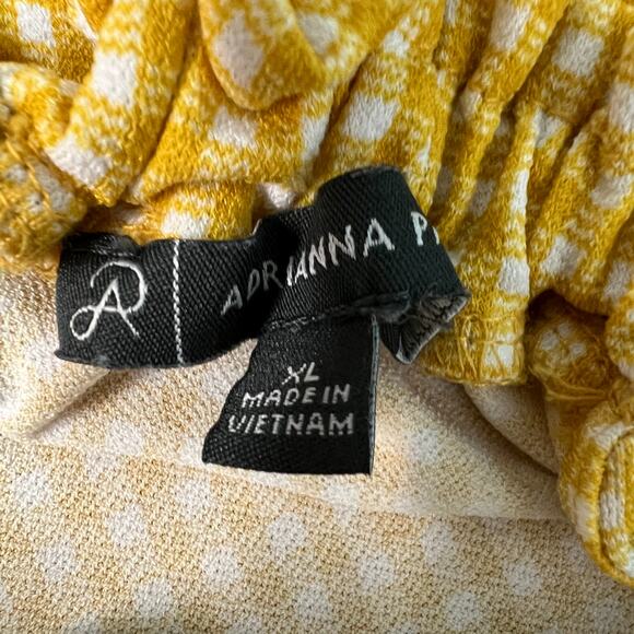 Adrianna Papell Gingham Print Womens Top XL Flowy Beachy Chic Feminine Relaxed - Picture 2 of 12